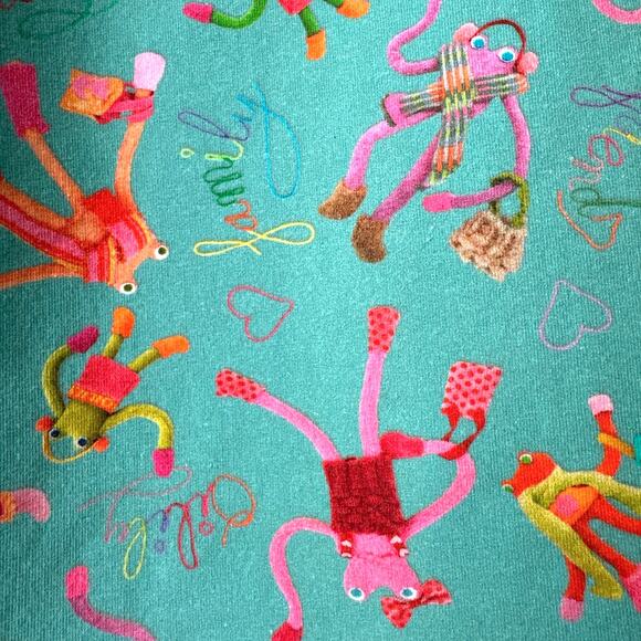 Oilily Organic Cotton Sweatshirt Dress and Striped Tights Size 104 (4T) Blue - Picture 9 of 16